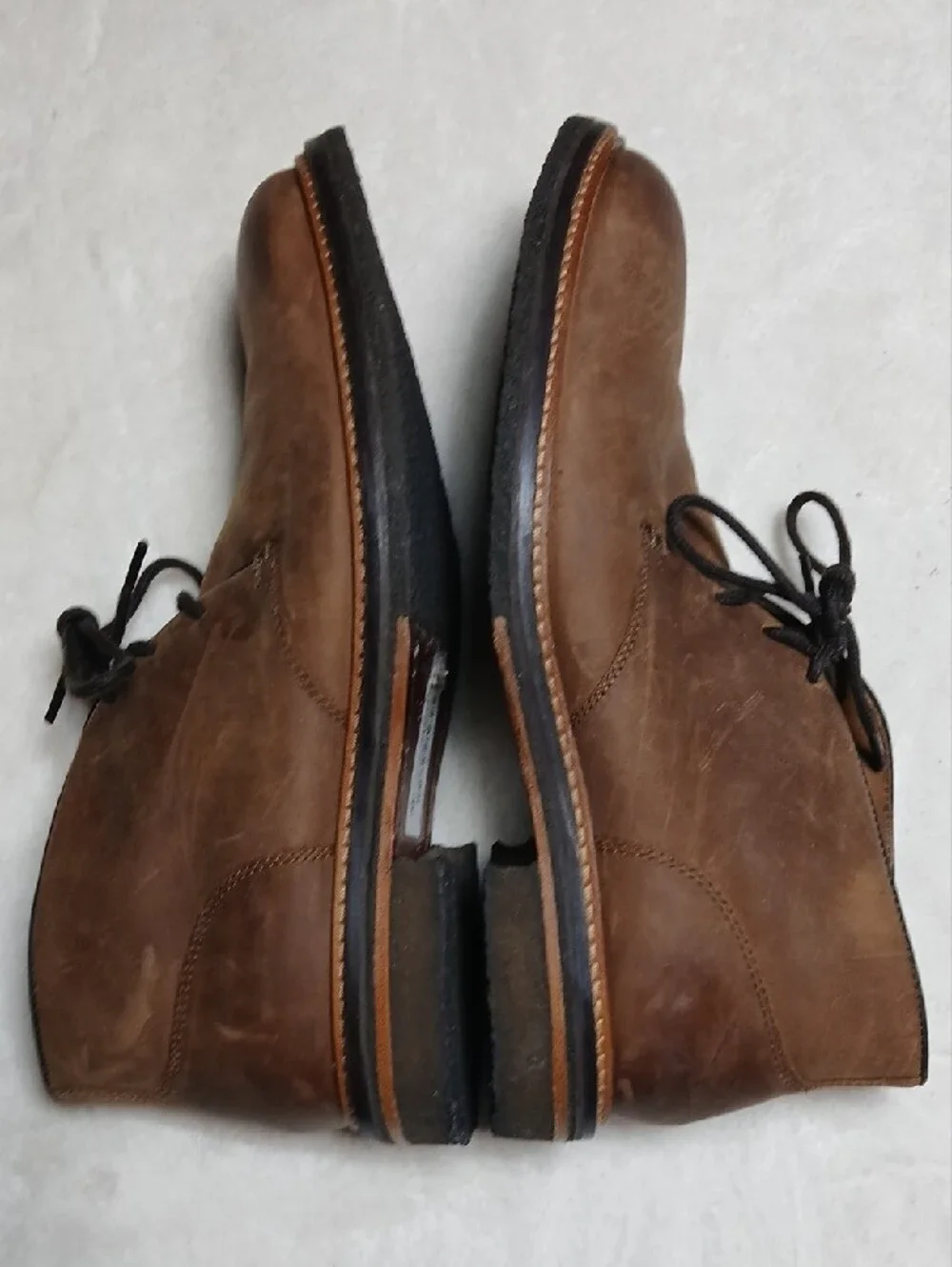 Johnston & Murphy Men's Brown Leather Chukka Boots - Lace-Up Size 8M Mens